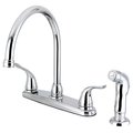 Furnorama 8 in. Yosemite Centerset Kitchen Faucet & Metal Lever Handle Polished Chrome FU342013